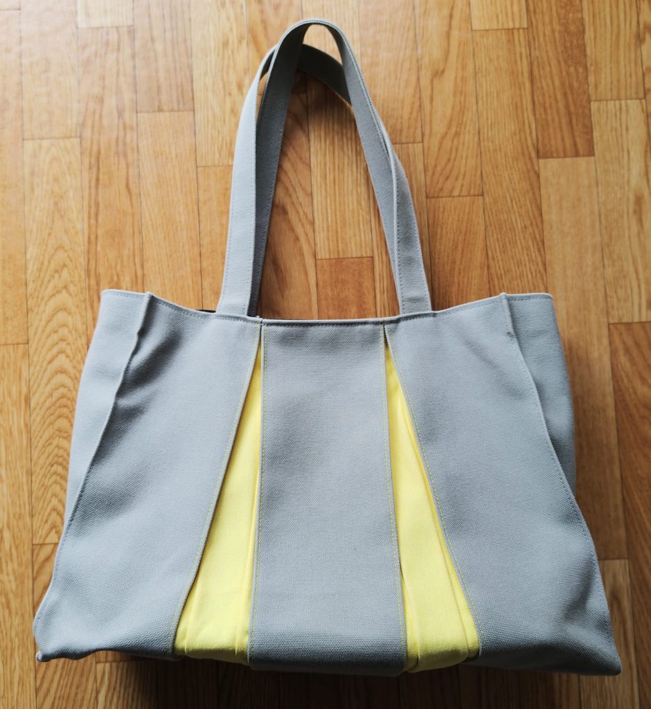 KOSHO ougi 帆布 トートバック MH　グレー×イエローの外観